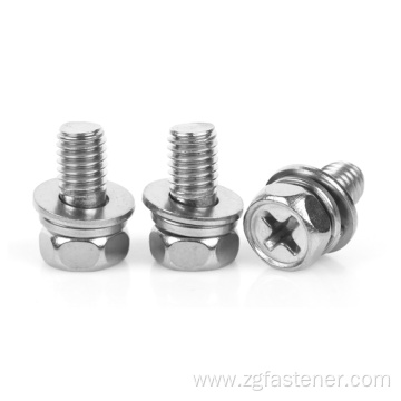 Stainless Steel Cross Recessed Pan Head Screws with Washers